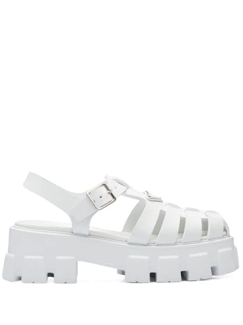 prada white platform sandals|prada platform sandals sale.